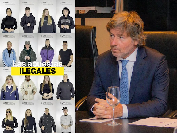 A la izquierda imagenes de famosos y a la derecha el fiscal Juan Bautista Mahiques