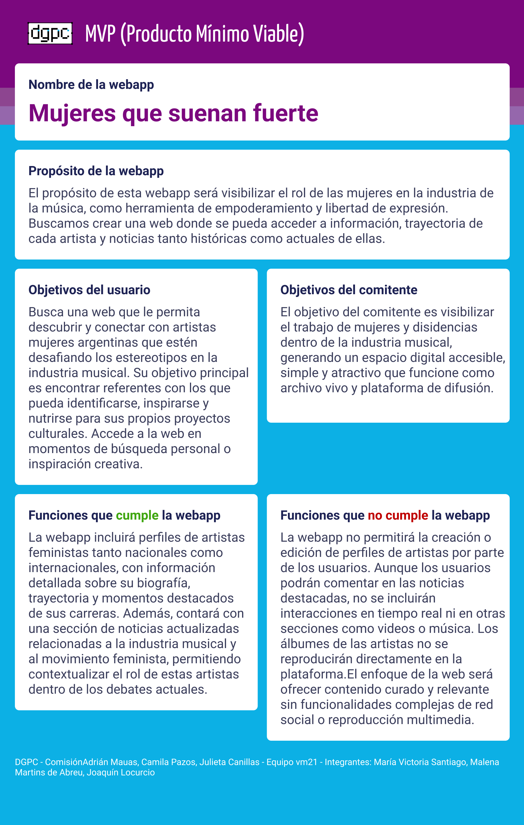 mvp de la webapp