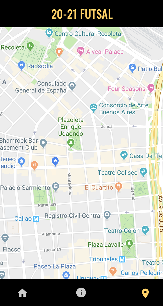 mapa de la app